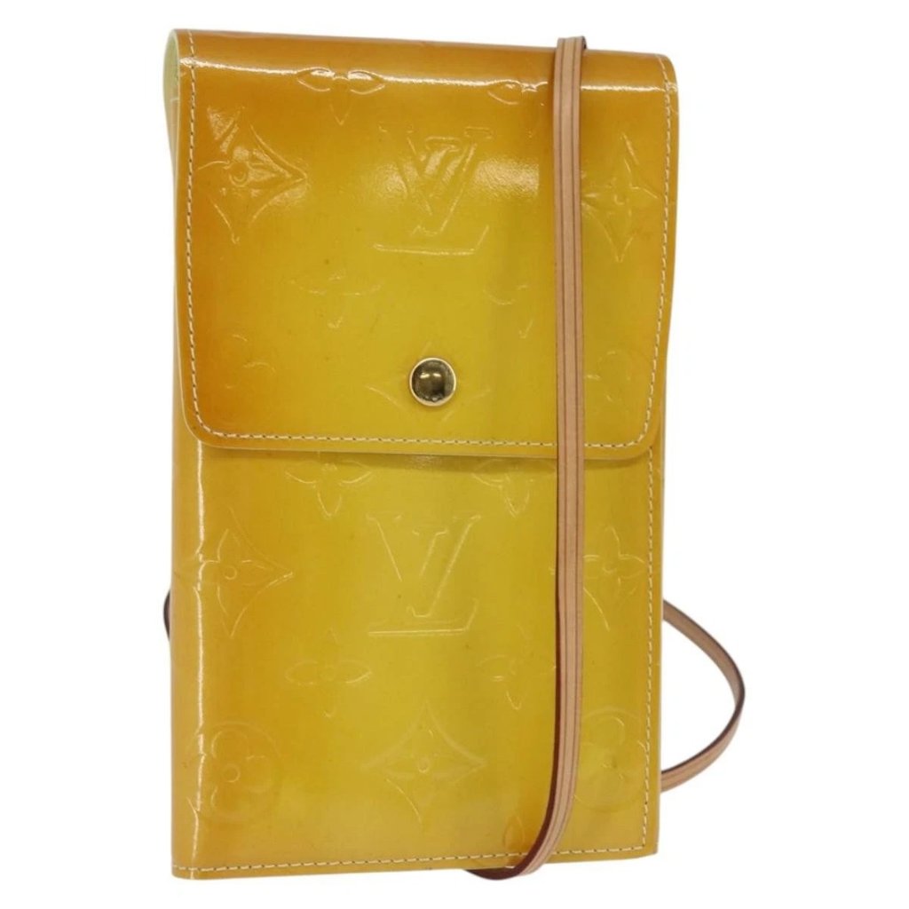 Louis Vuitton Monogram Vernis Walker Wallet Lime Yellow M91074 Lv Auth Ep10966